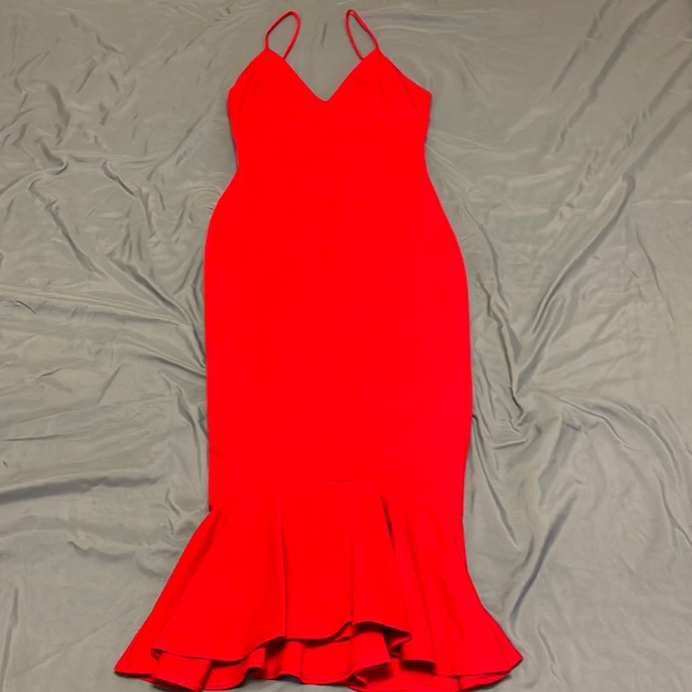 Red High Low MIDI Dress